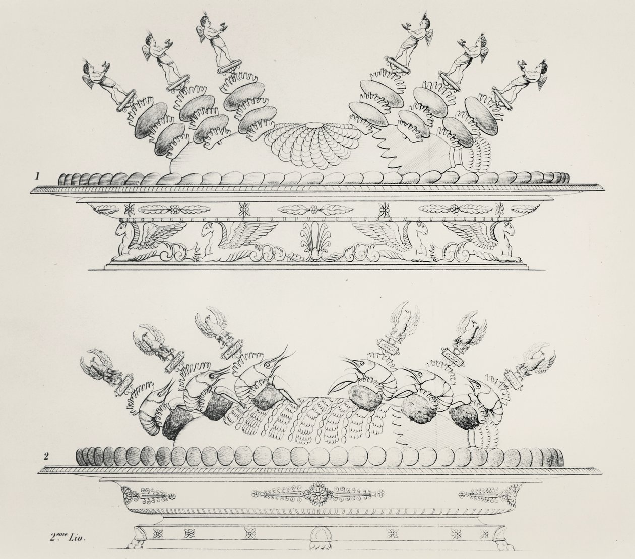 Diseños de alimentos por Antonin Carême de Marie Antoine Careme