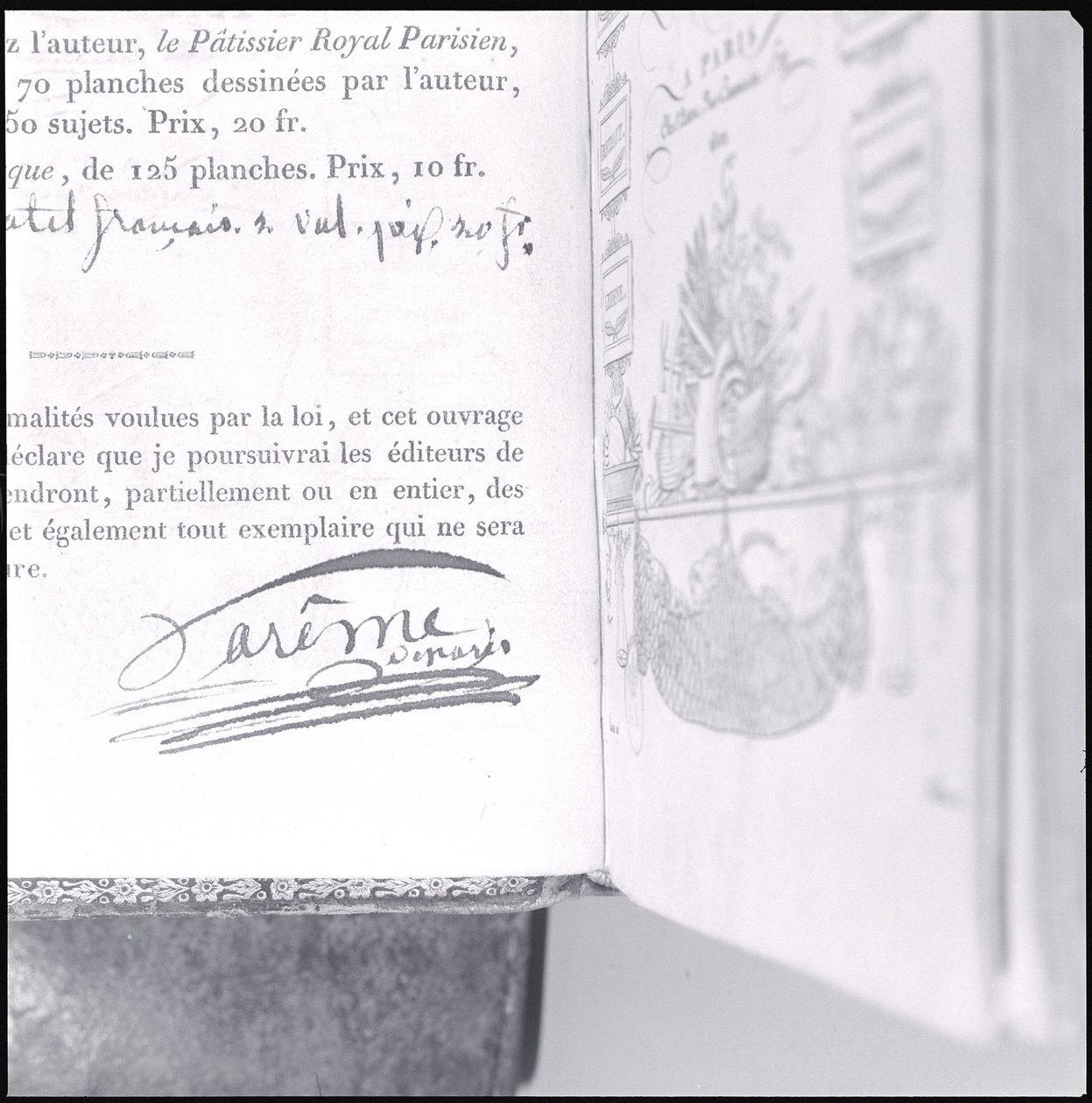 Firma de Marie Antoine Careme (1784-1833) de 