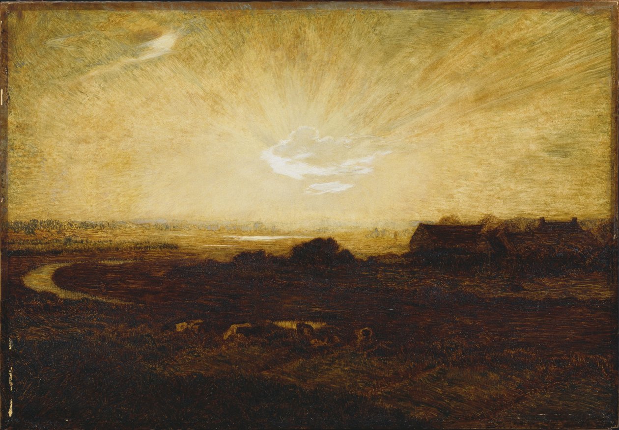 Paisaje al atardecer de Marie Auguste Emile Rene Menard