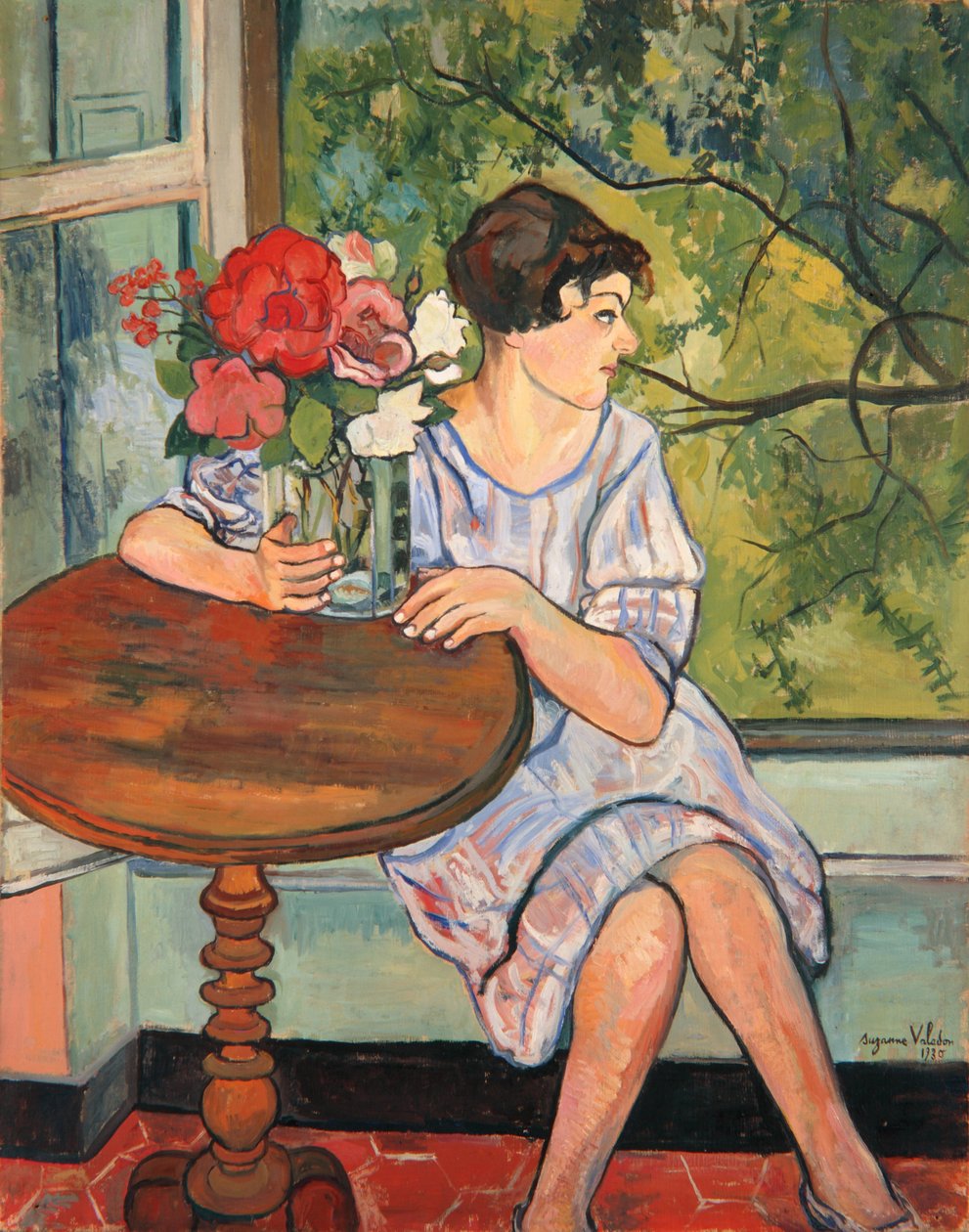 Niña joven frente a una ventana de Marie Clementine (Suzanne) Valadon