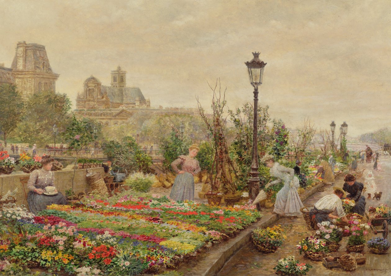 El mercado de flores de Marie Francois Firmin Girard