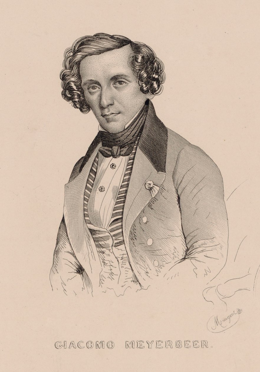 Retrato del compositor Giacomo Meyerbeer, 1791-1864, 1836 de Marie Alexandre Menut Alophe