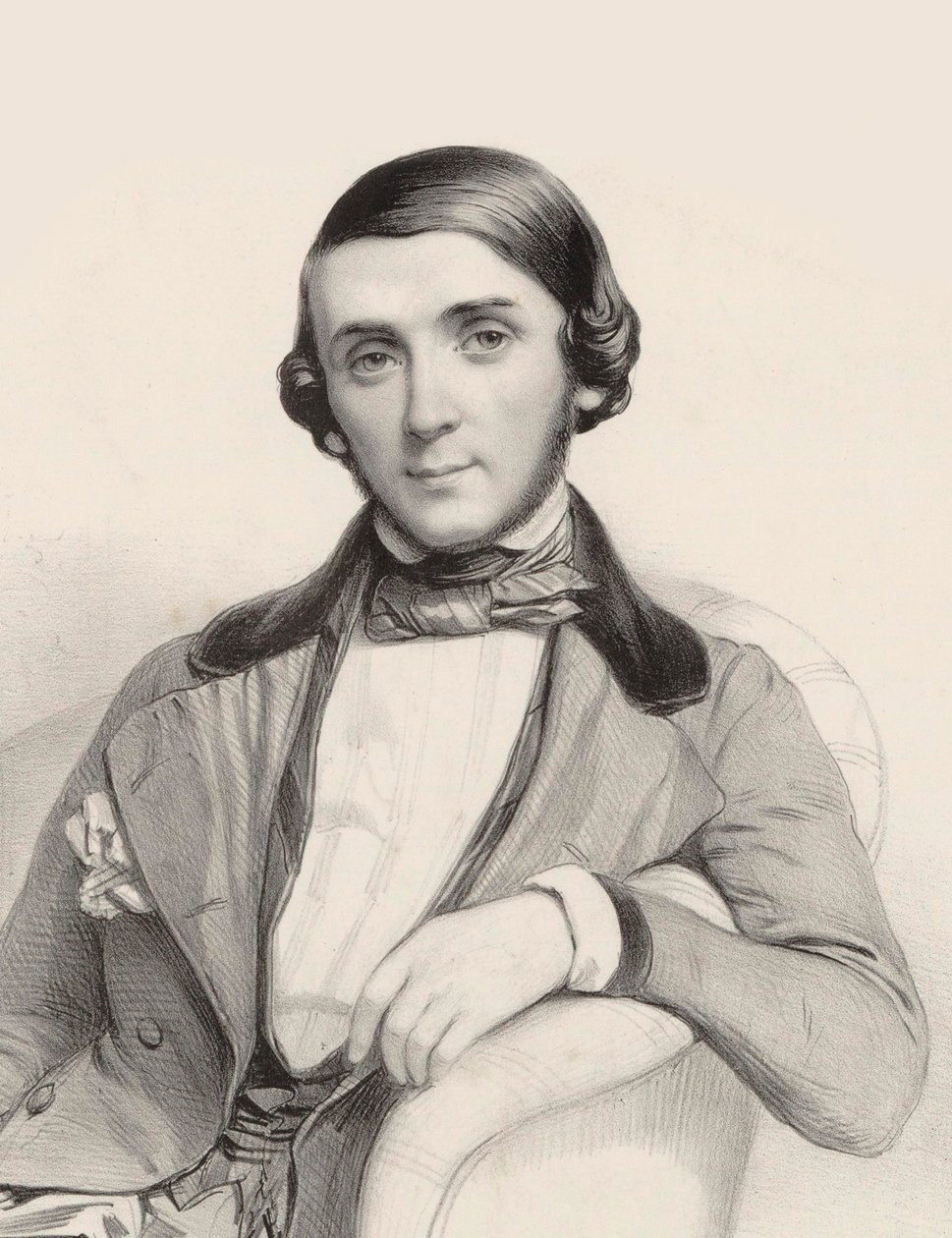 Retrato del pianista y compositor Jean-Henri Ravina 1818-1906, ca 1845 de Marie Alexandre Menut Alophe