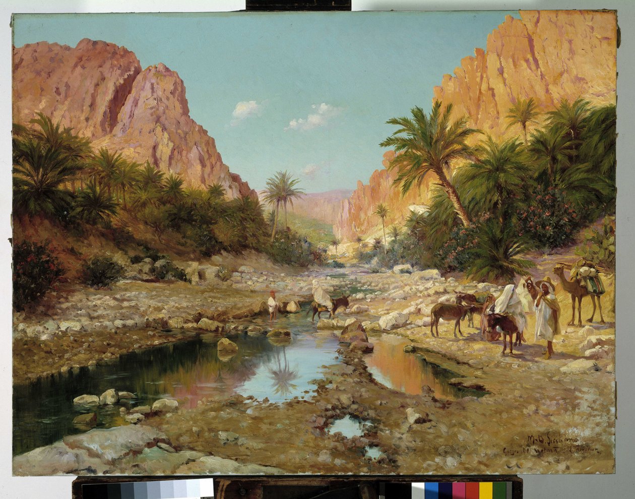 Las gargantas de El Kantara en el sur de Argelia (óleo sobre lienzo) de Marie Dominique Siciliano