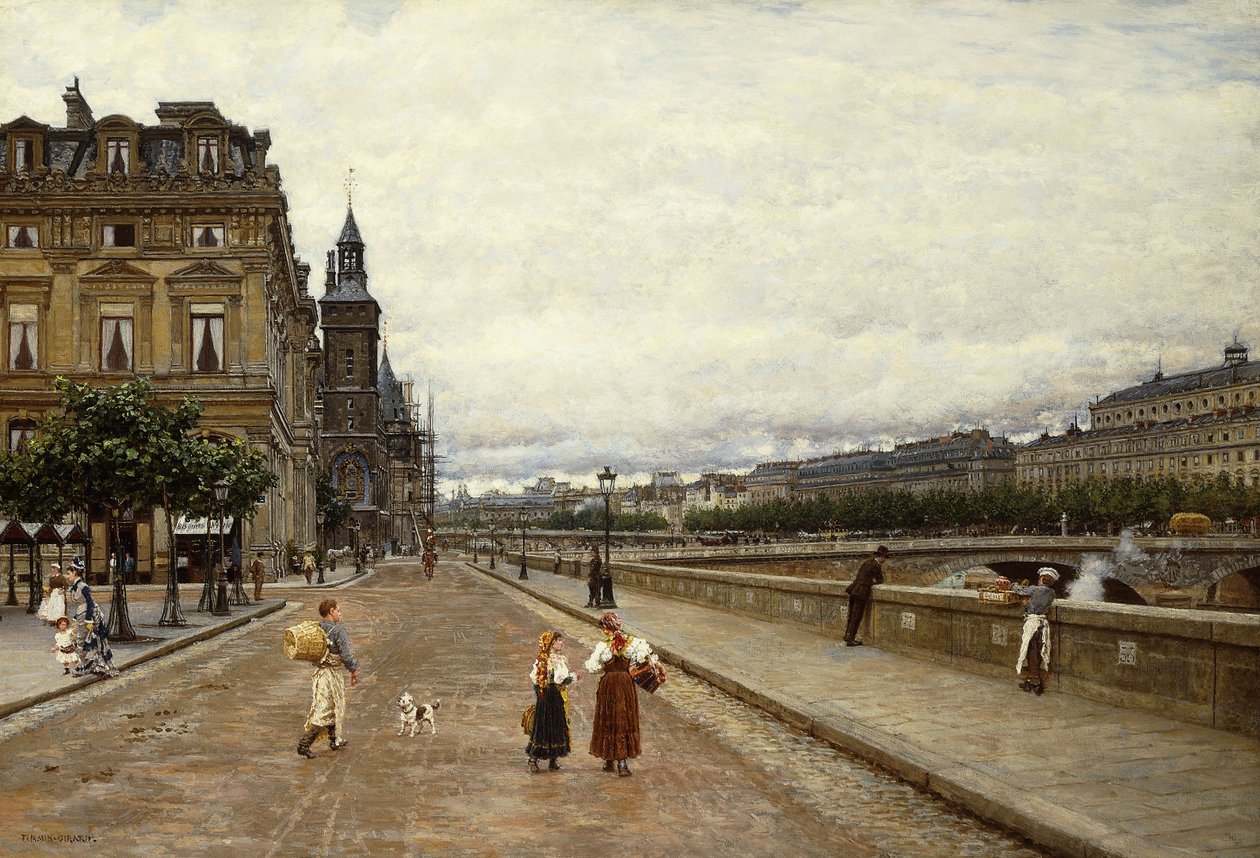 Temprano en la mañana a lo largo del Sena de Marie Francois Firmin Girard
