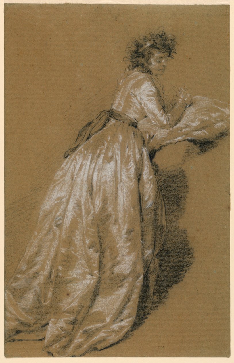 Mujer de pie con vestido blanco de Marie Françoise Constance Mayer