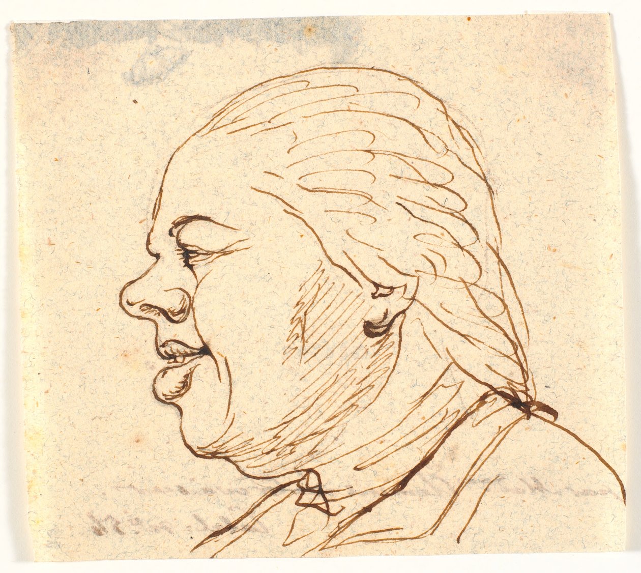 Retrato de caballero. Perfil a la izquierda. Caricatura de Marie Jeanne Clemens