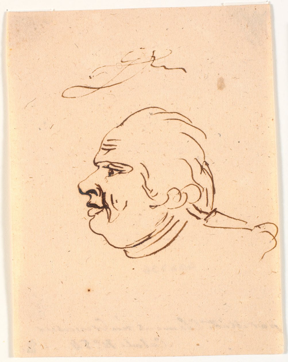 Retrato de Caballero. Perfil a la izquierda. Caricatura de Marie Jeanne Clemens