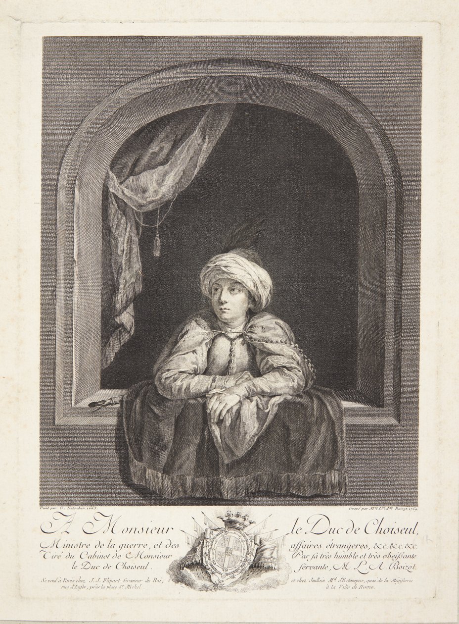Un niño con turbante en una ventana de Marie Louise Adélaïde Boizot