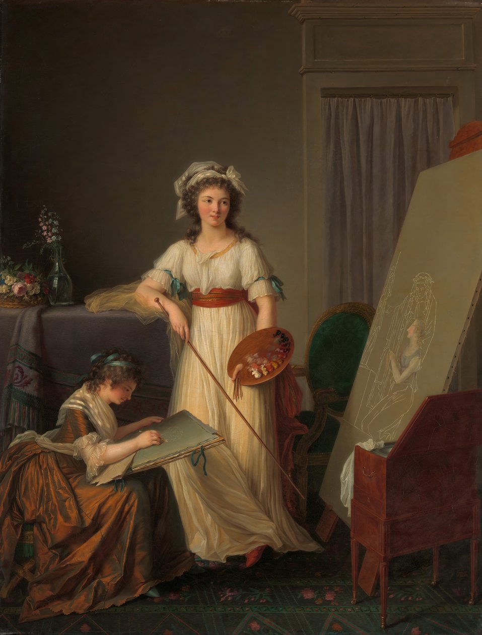 El Interior de un Taller de una Mujer Pintora, 1789 de Marie Victoire Lemoine