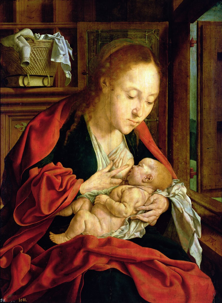 Madonna alimentando al Niño Jesús, 1511 de Marinus van Roejmerswaelen