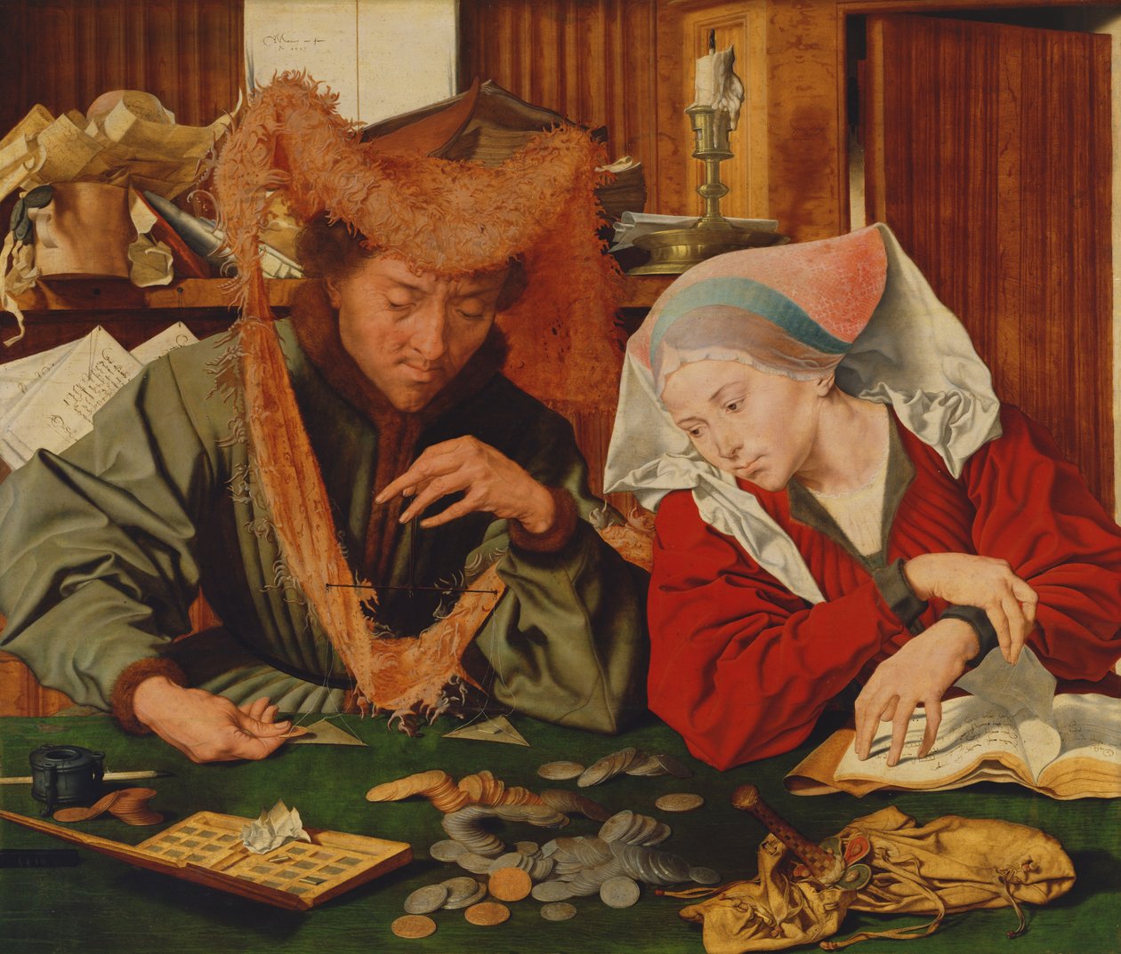 El cambista y su esposa, 1539 de Marinus van Roejmerswaelen