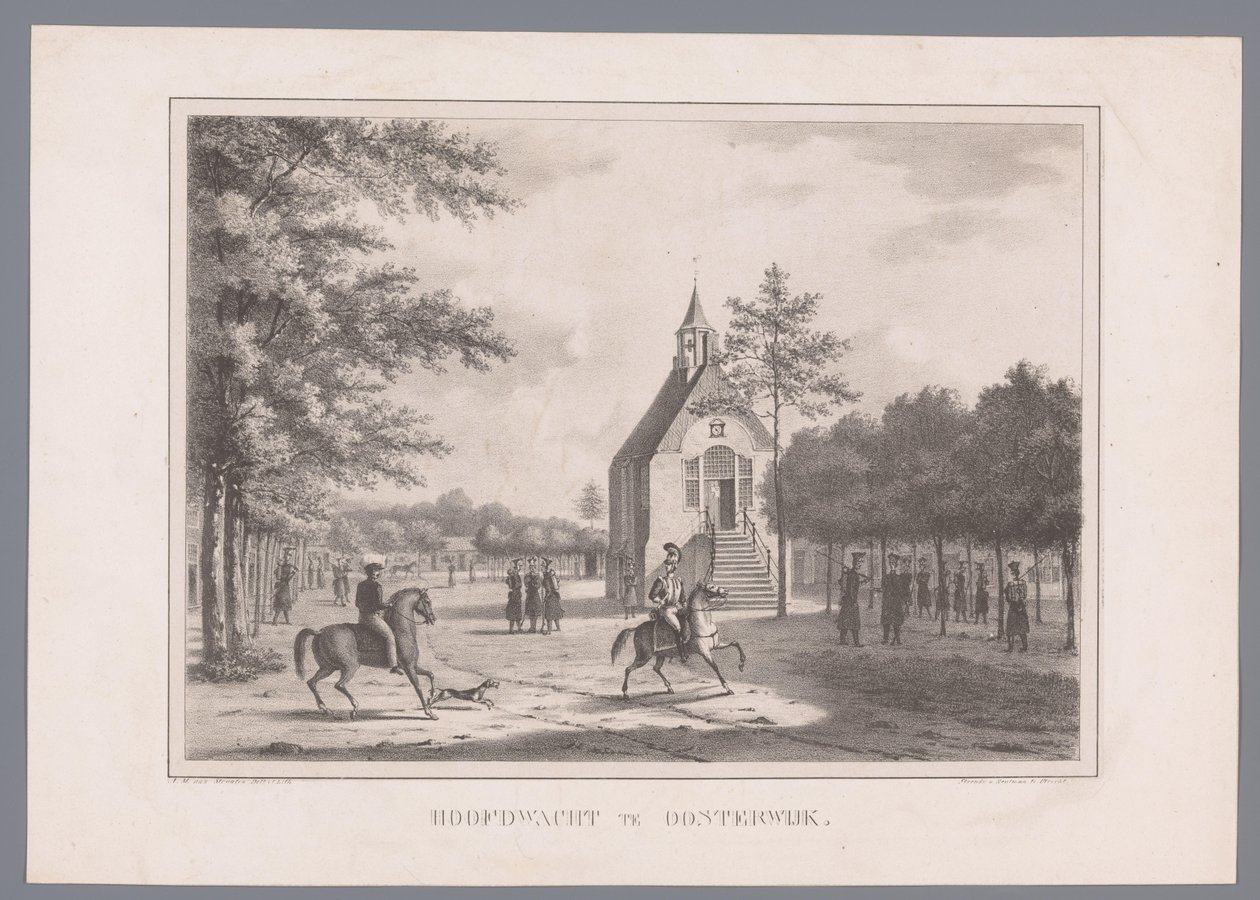 Vista de la guardia principal en Oosterwijk Hoofdwacht en Oisterwijk (título sobre el objeto) de Marinus Adrianus van Straten