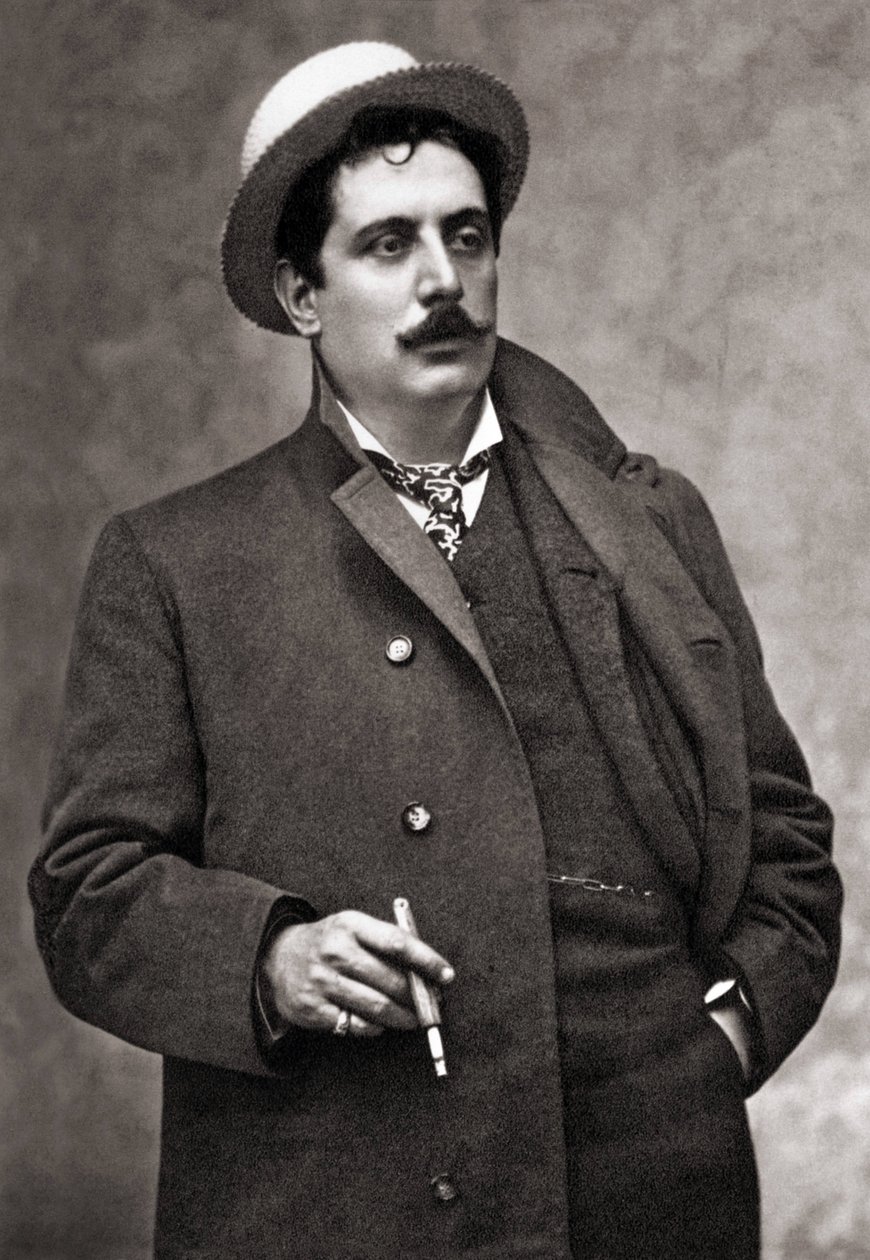 Retrato del músico y compositor Giacomo Puccini (1858-1924) de Mario Nunes Vais