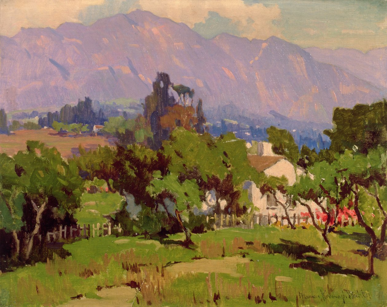 Paisaje del sur de California (óleo sobre lienzo) de Marion Kavanagh Wachtel