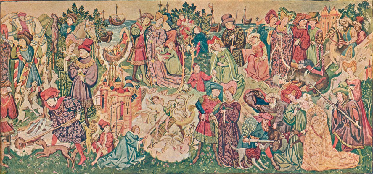 Acuarela de uno de los tapices de Hardwicke de Marion Reid