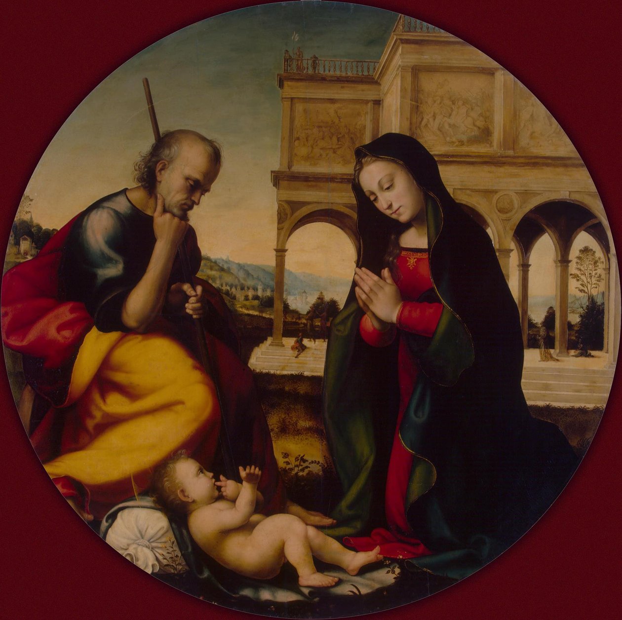 La Adoración del Niño Jesús, c. 1500 de Mariotto Albertinelli