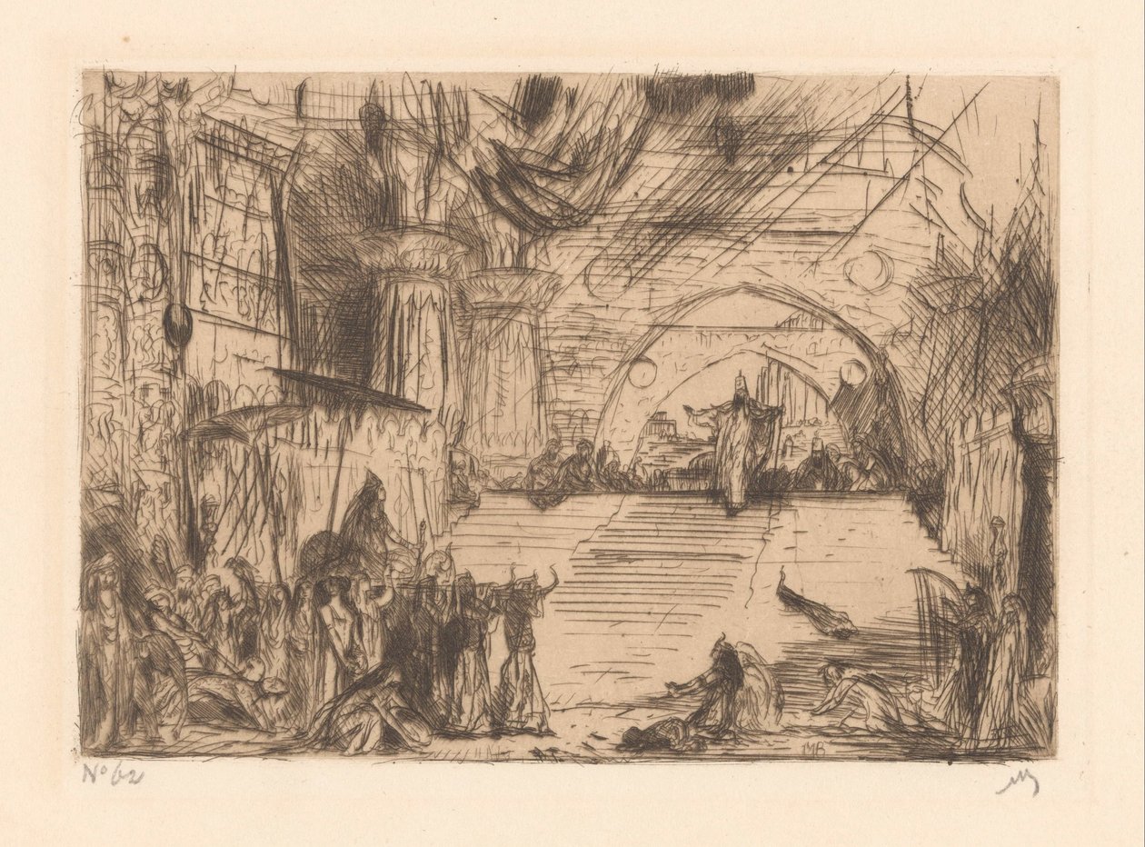 Visita de la Reina de Seba de Marius Bauer (signed by artist)