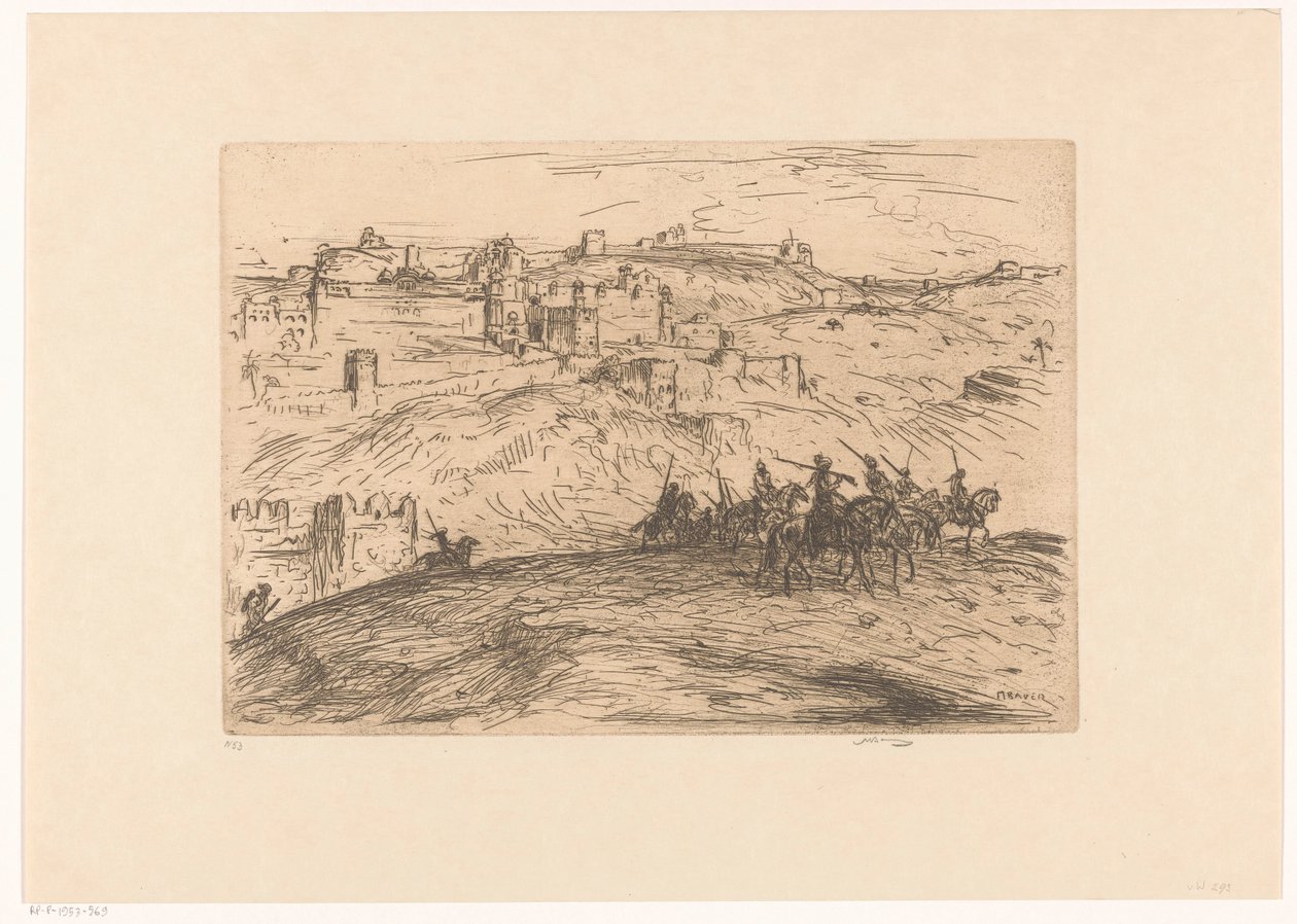 Jinetes en una colina de Marius Bauer (signed by artist)