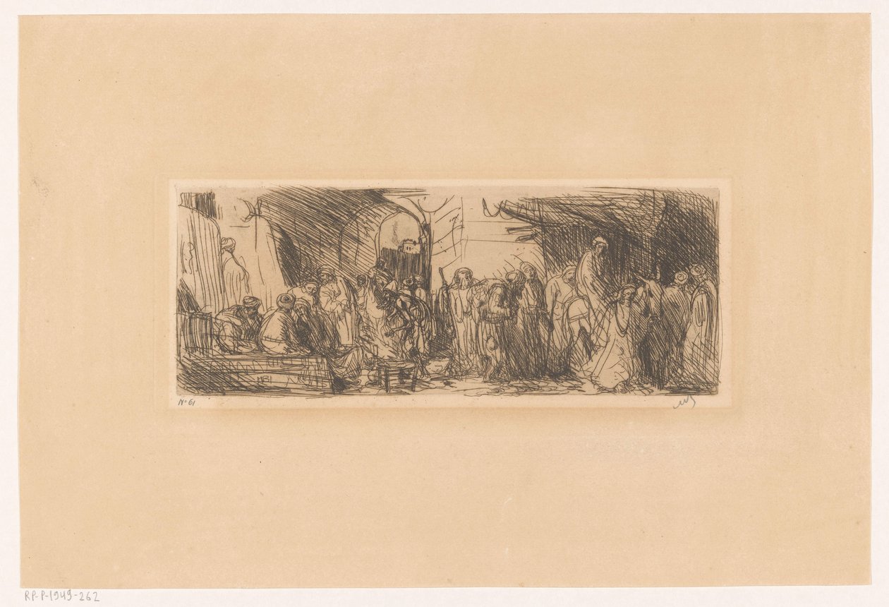 Calle en Jerusalén de Marius Bauer (signed by artist)