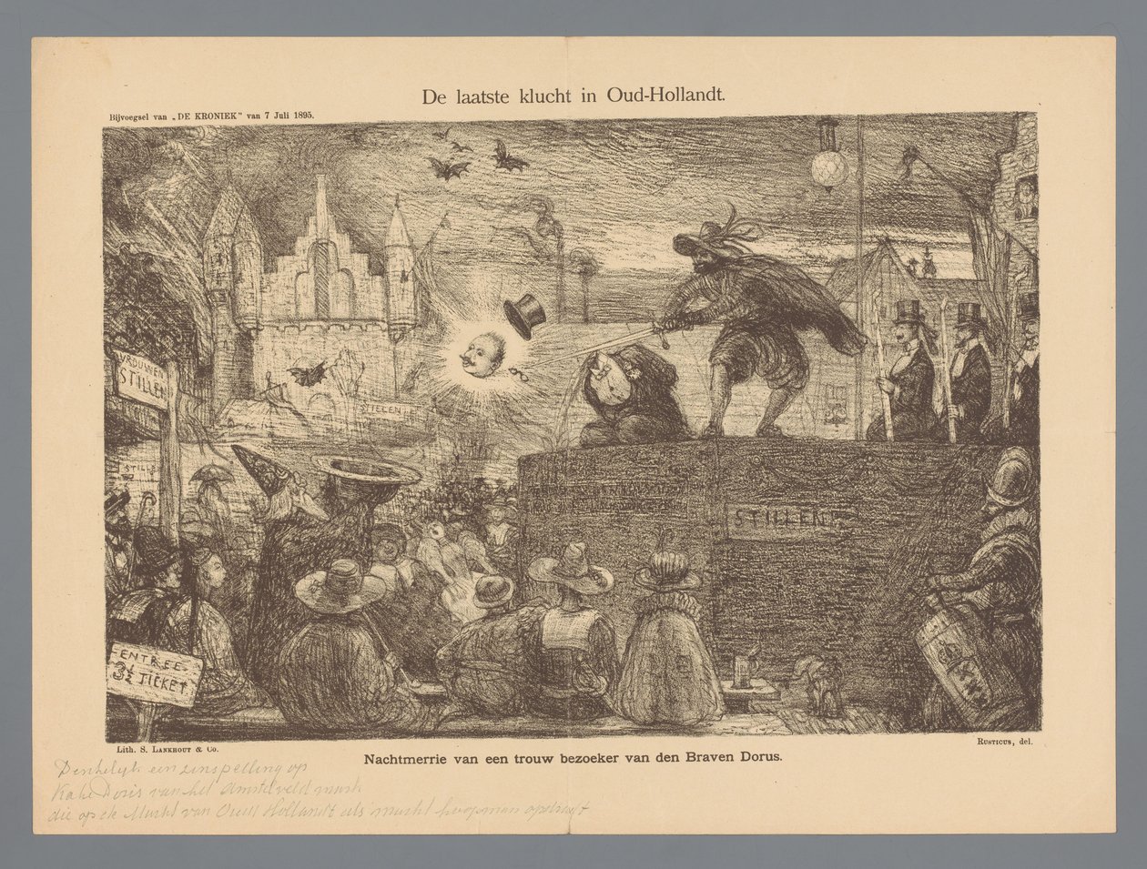 La última farsa en Oud-Hollandt (título sobre objeto) de Marius Bauer