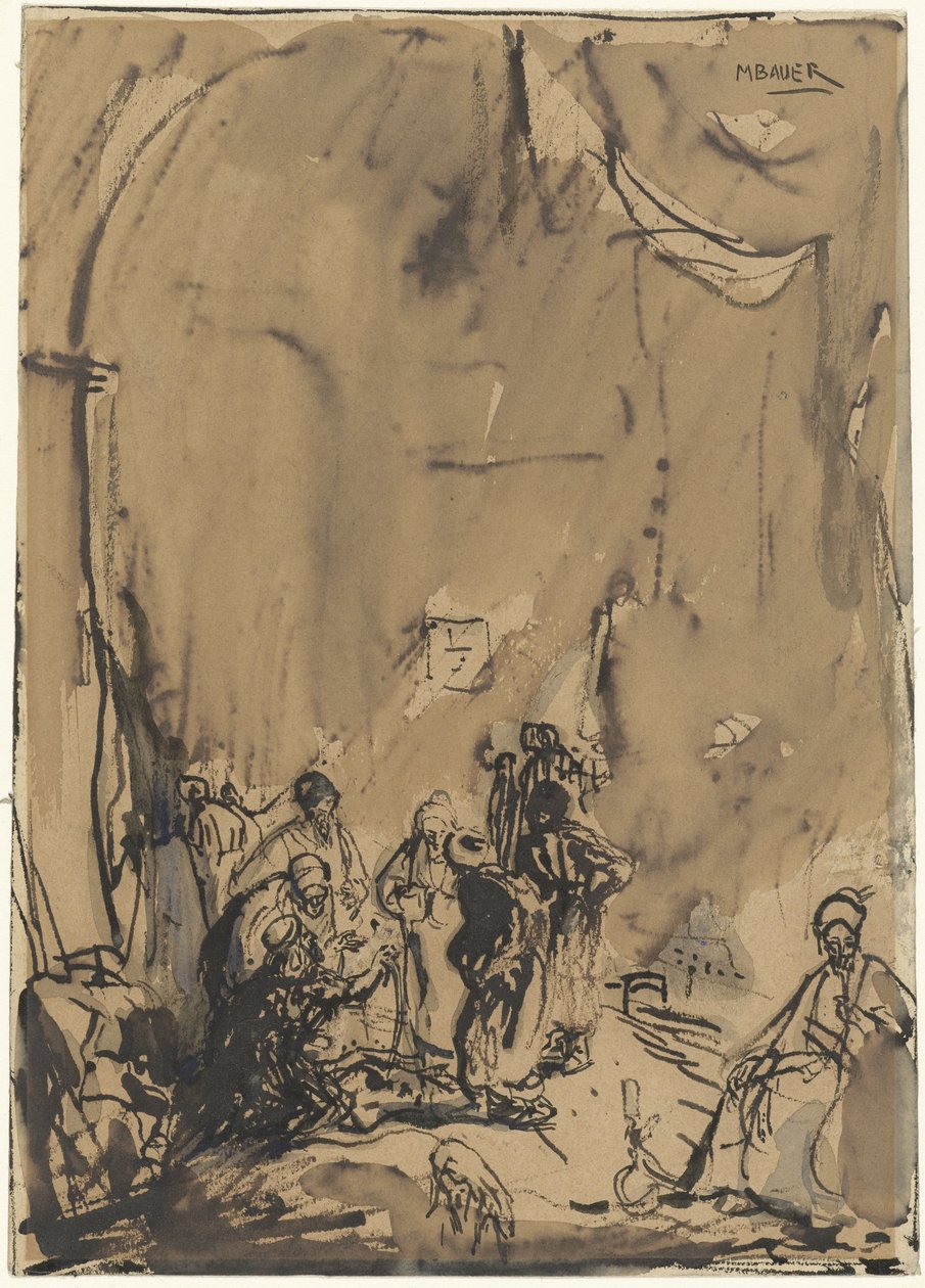 Grupo de orientales en una conversación ajetreada de Marius Bauer
