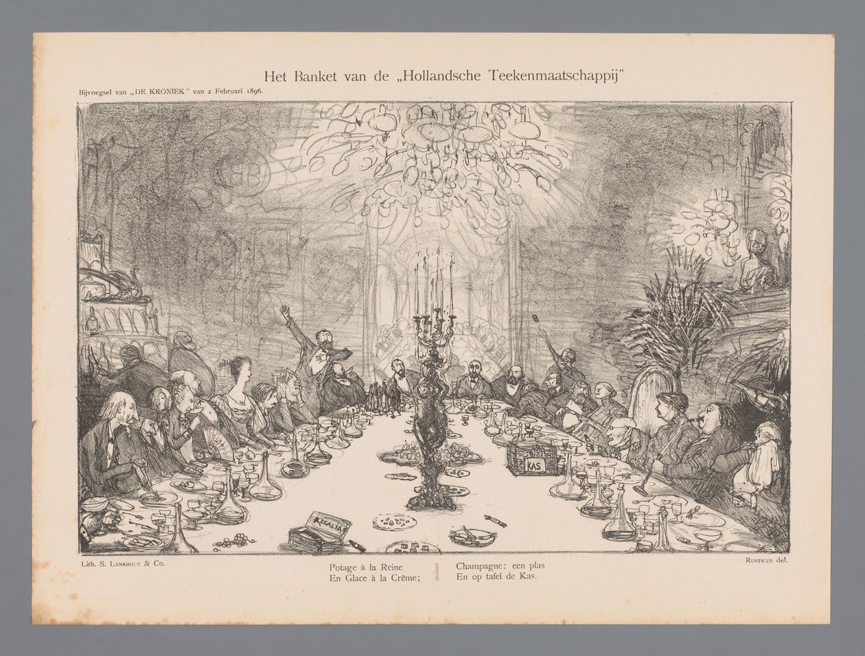 El banquete de la Hollandsche Drawing Company (título sobre el objeto) de Marius Bauer