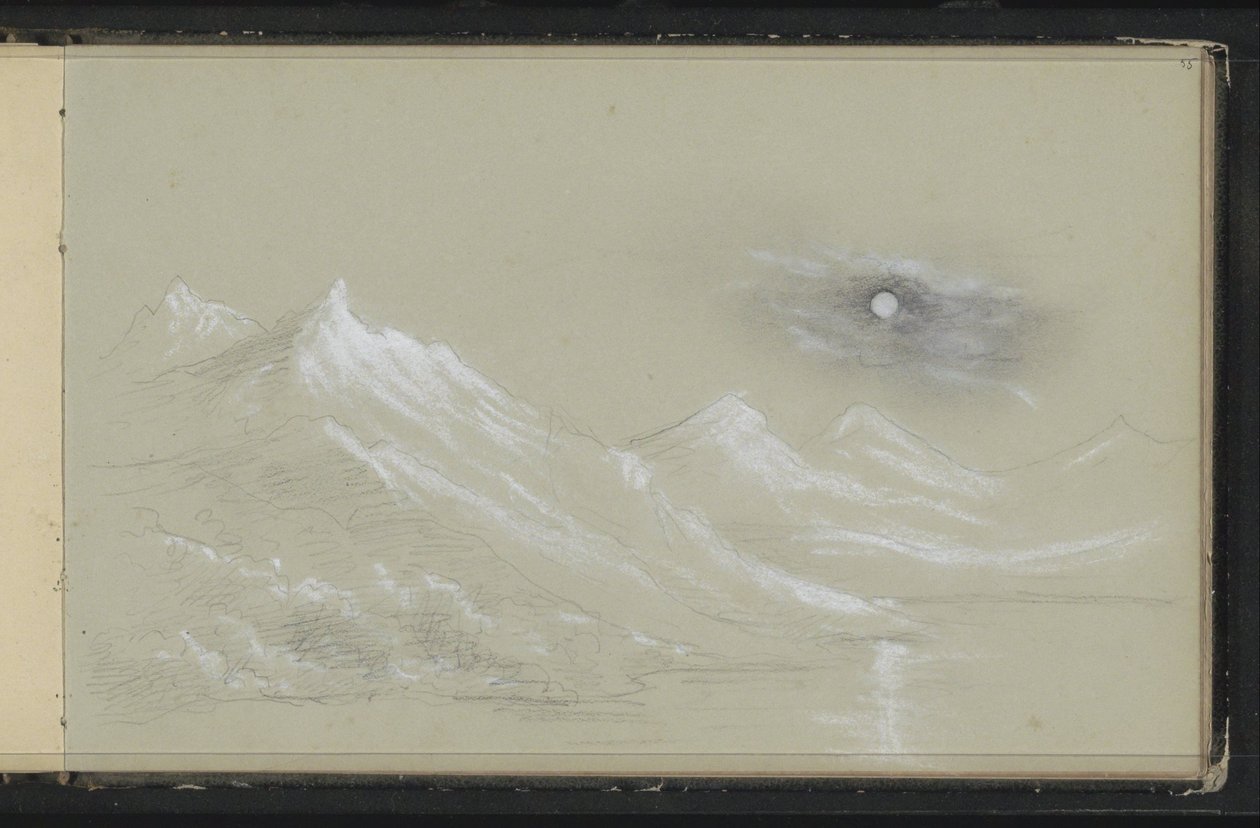 Paisaje con picos nevados de Marius Bauer