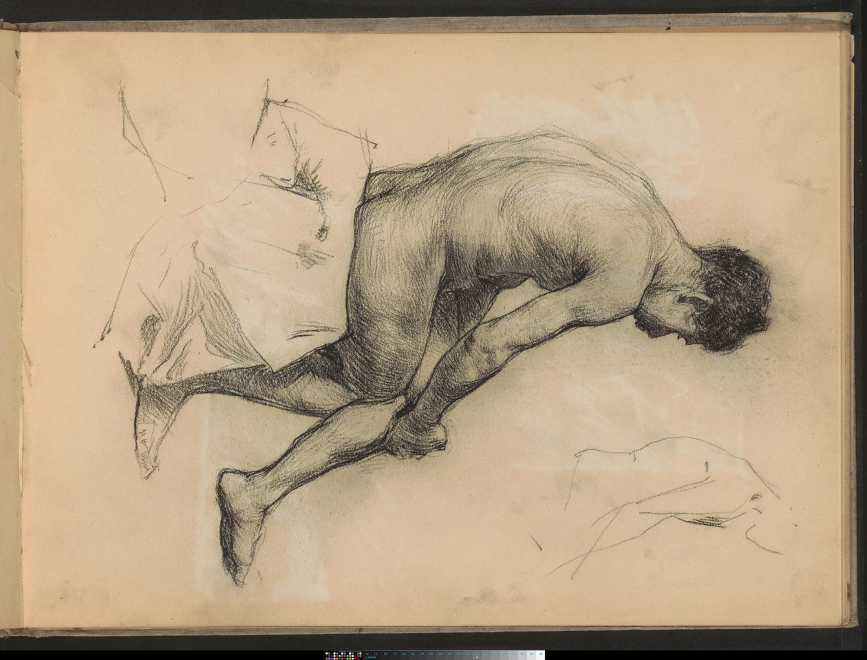 Hombre desnudo sentado de Marius Bauer