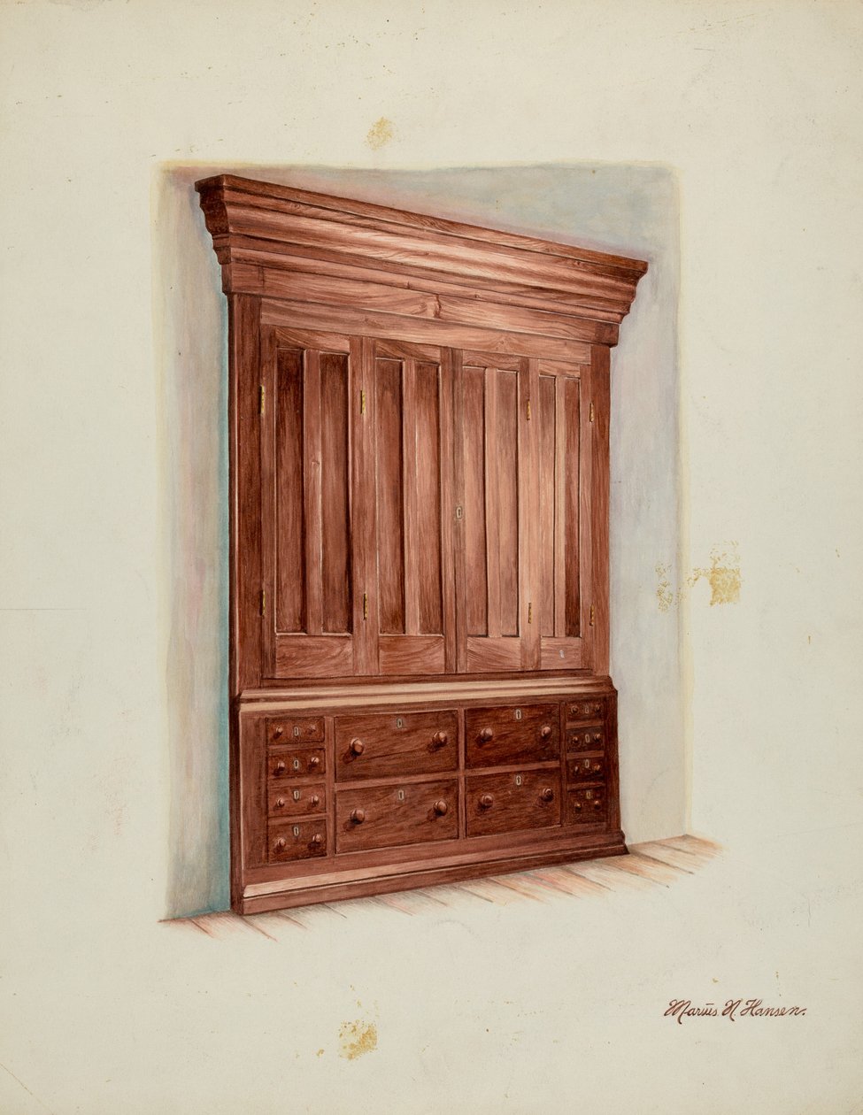 Gabinete empotrado, 1937 de Marius Hansen