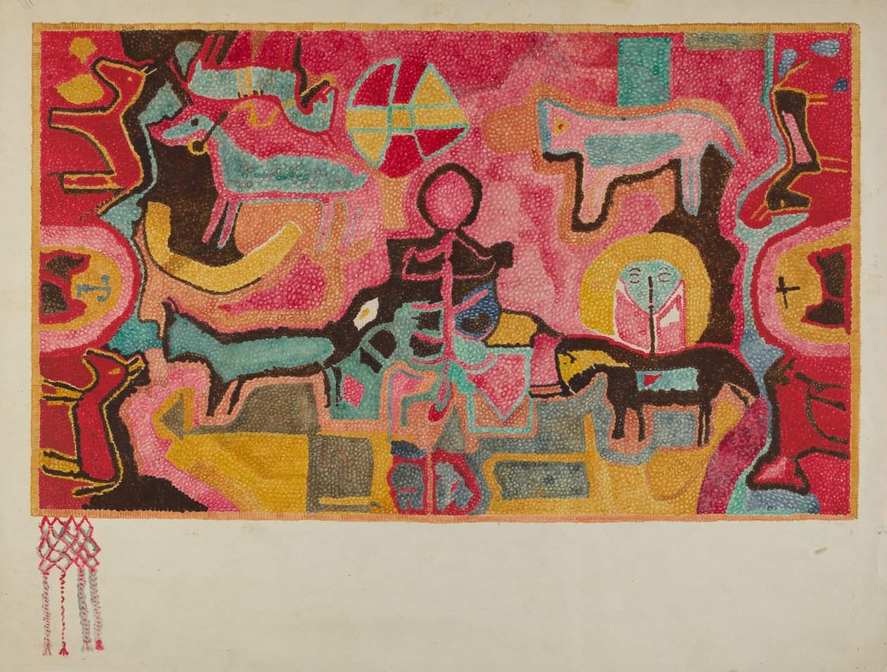 Alfombra enganchada, c. 1937 de Marjery Parish
