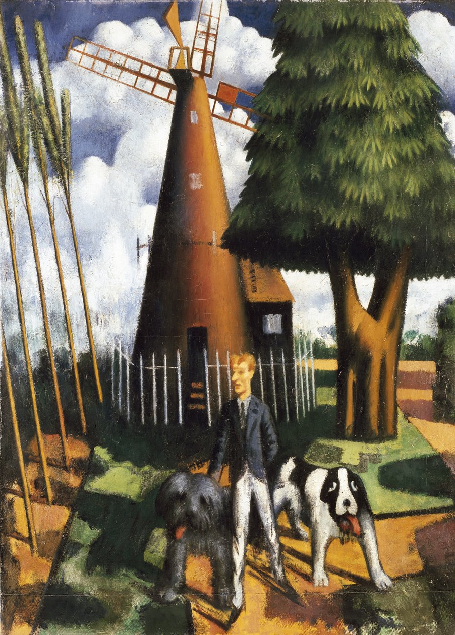 Gilbert Cannan y su molino, 1916 de Mark Gertler
