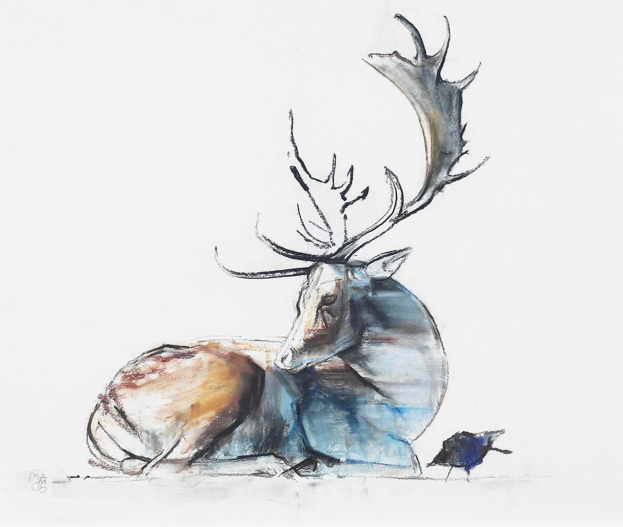 Ciervo y pájaro, 2006 de Mark Adlington