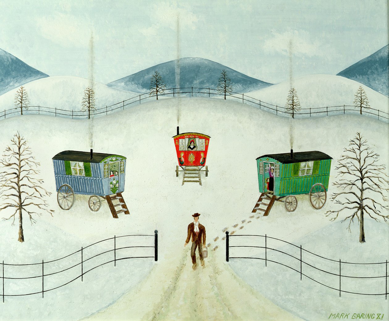 Caravanas gitanas en la nieve de Mark Baring