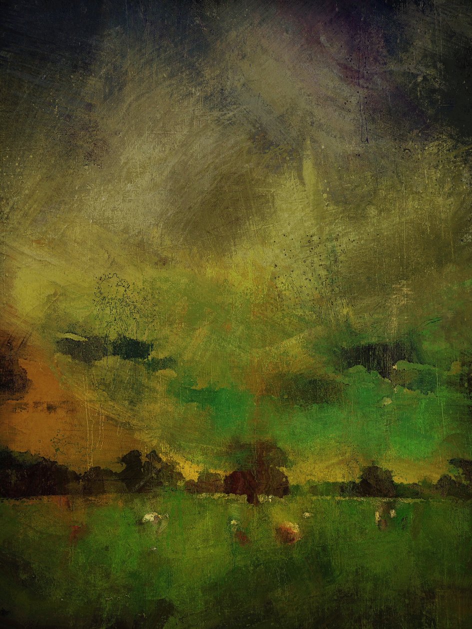 Una tormenta en la abadía de Calke, Derbyshire (técnica mixta) de Mark Gordon