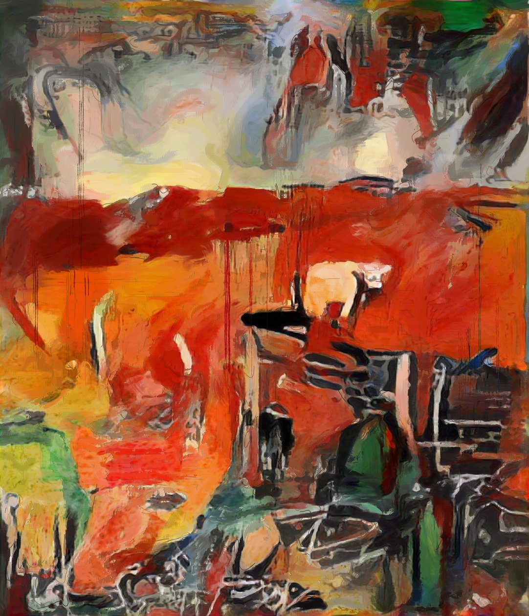paisaje rojo con vaca de Mark Gordon