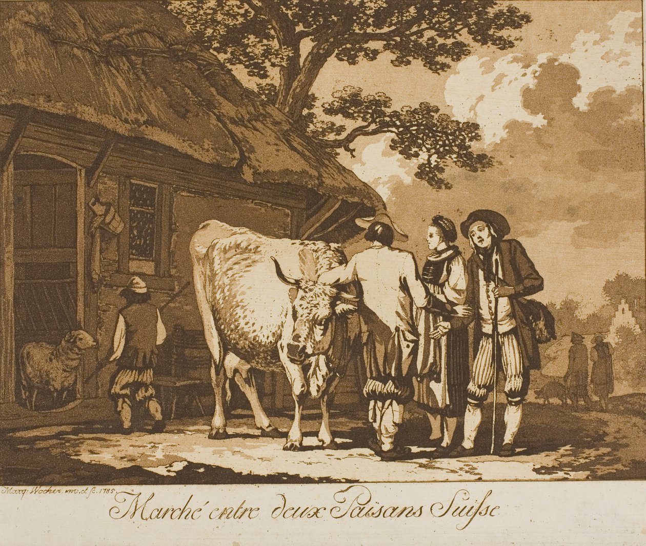 Dos campesinos suizos negocian de Marquand Fidel Dominikus Wocher