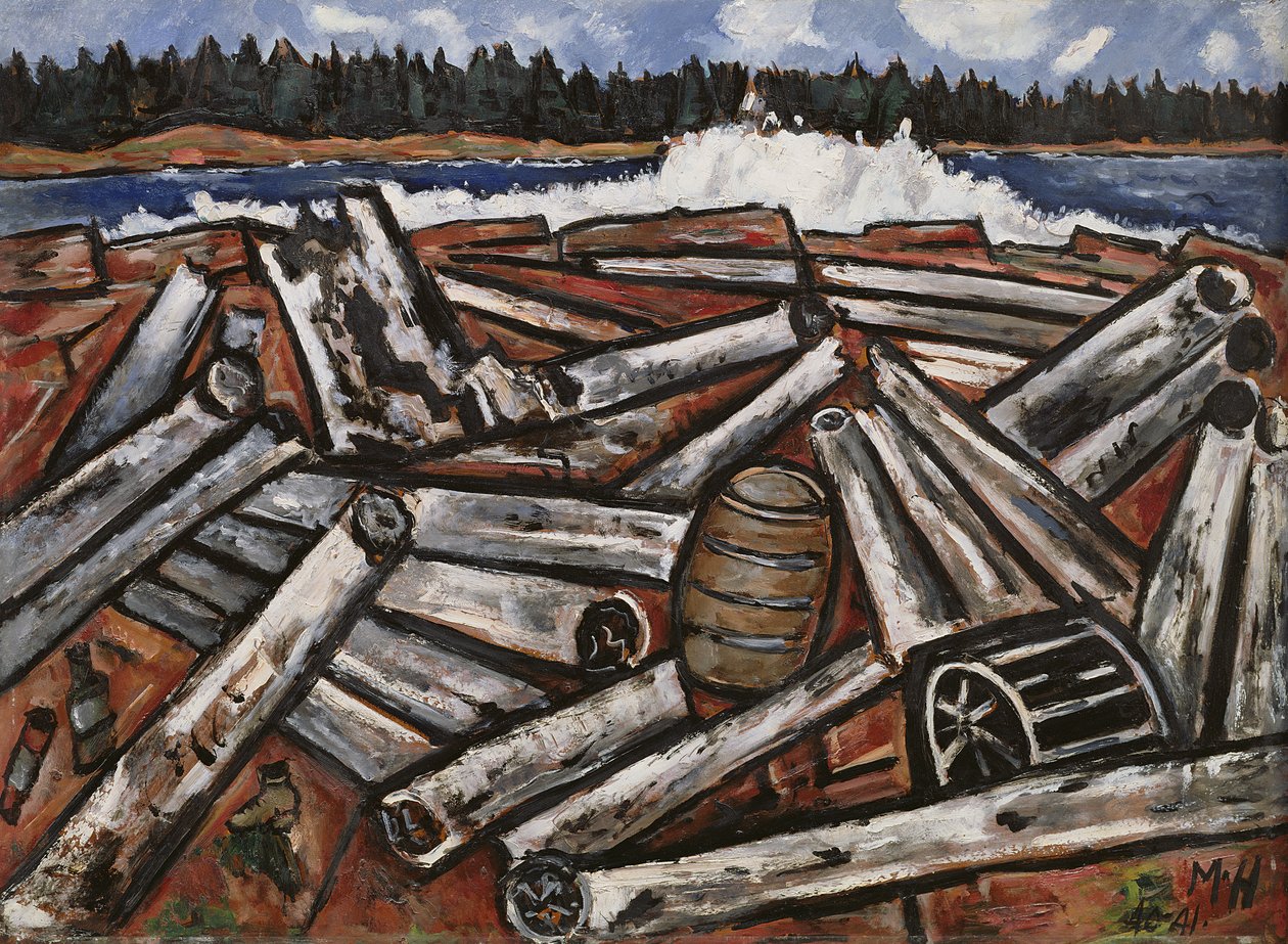 Atasco de Troncos, Bahía de Penobscot, 1940-41 de Marsden Hartley