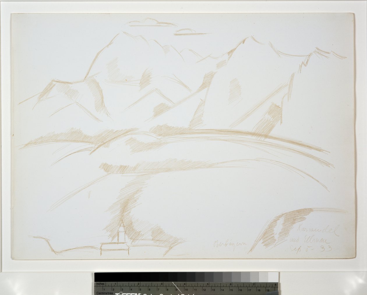 Paisaje de Montaña con Campanario en Primer Plano de Marsden Hartley