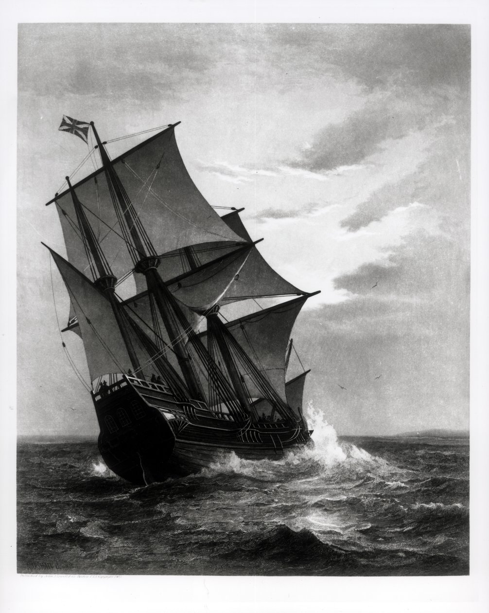 El Mayflower, grabado y publicado por John A. Lowell, Boston, 1905 de Marshall Johnson