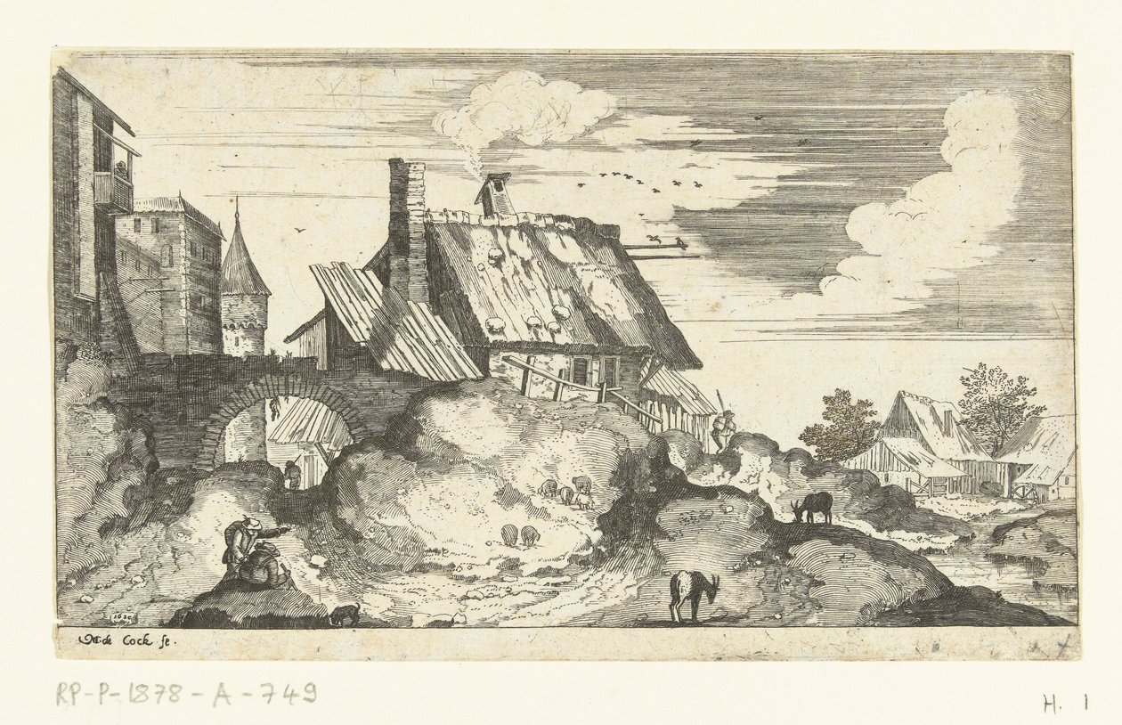 paisaje con puerta de la ciudad de Marten de Cock