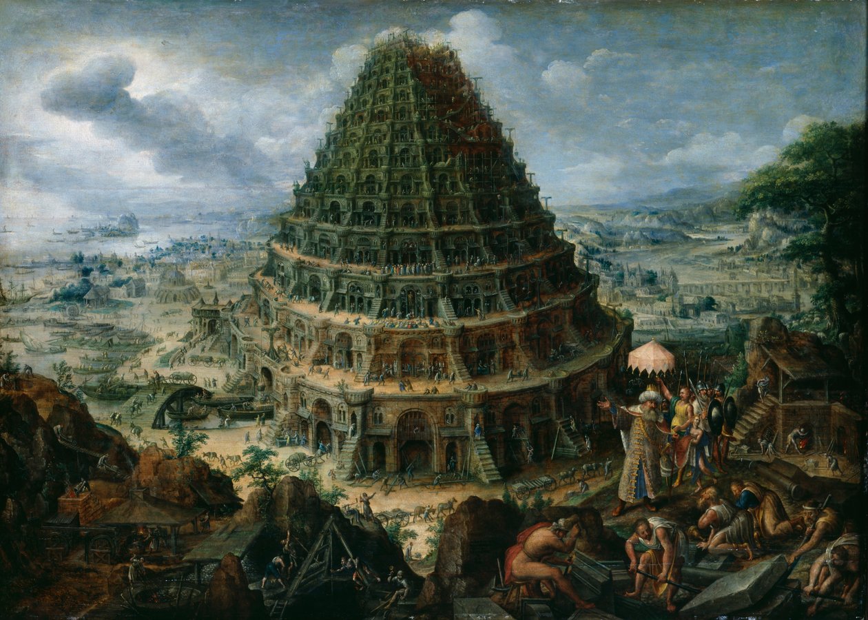 La Torre de Babel, 1595 de Marten Valckenborch  the van Elder