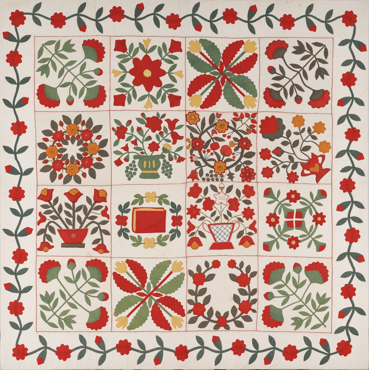 "Colcha de álbum", Baltimore, Maryland, c.1861 de Martha E. Keech