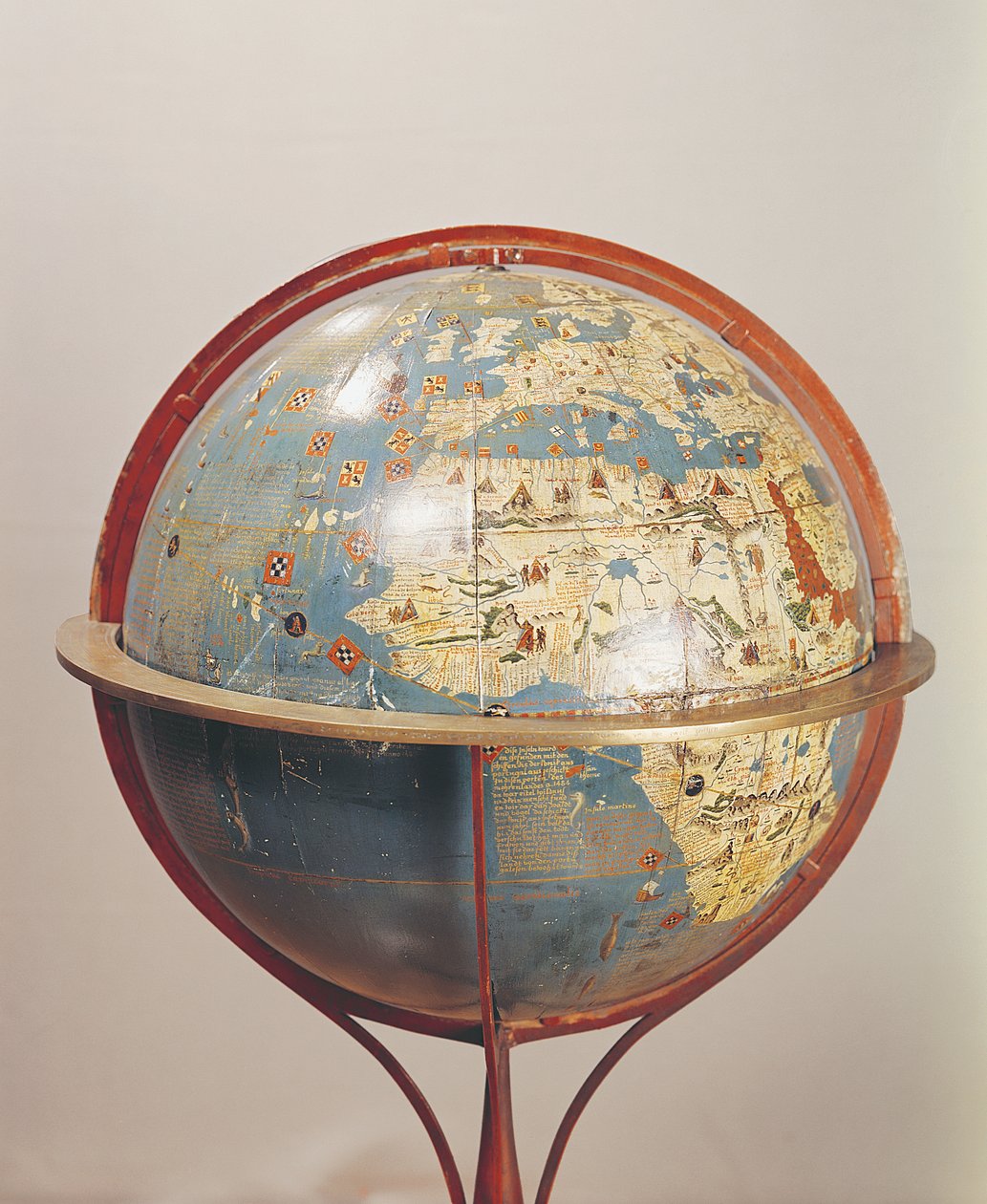 Globo terráqueo, mostrando el Océano Índico, hecho en Núremberg, 1492 (detalle) de Martin Behaim