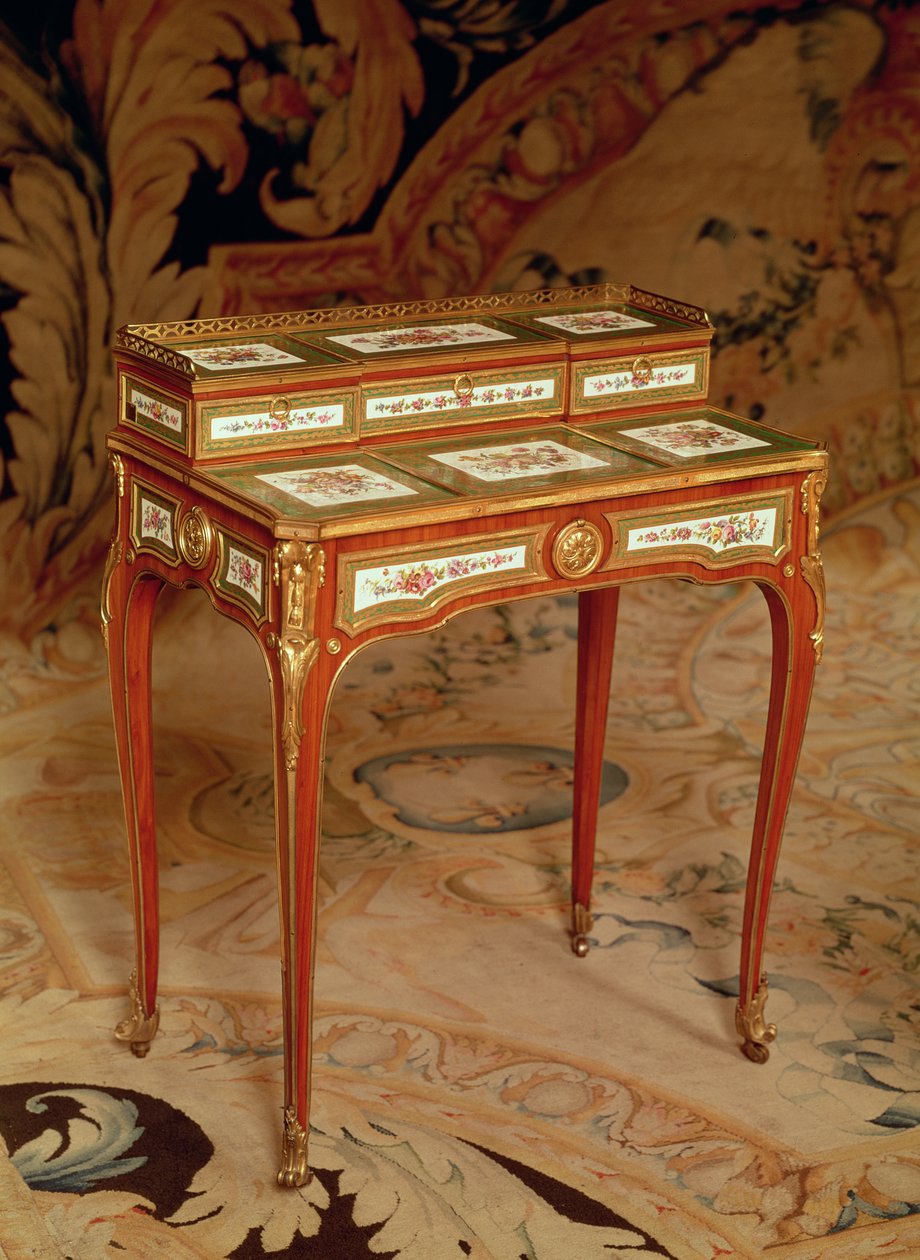 Escritorio de mujer con paneles de porcelana de Sèvres, 1766 de Martin Carlin
