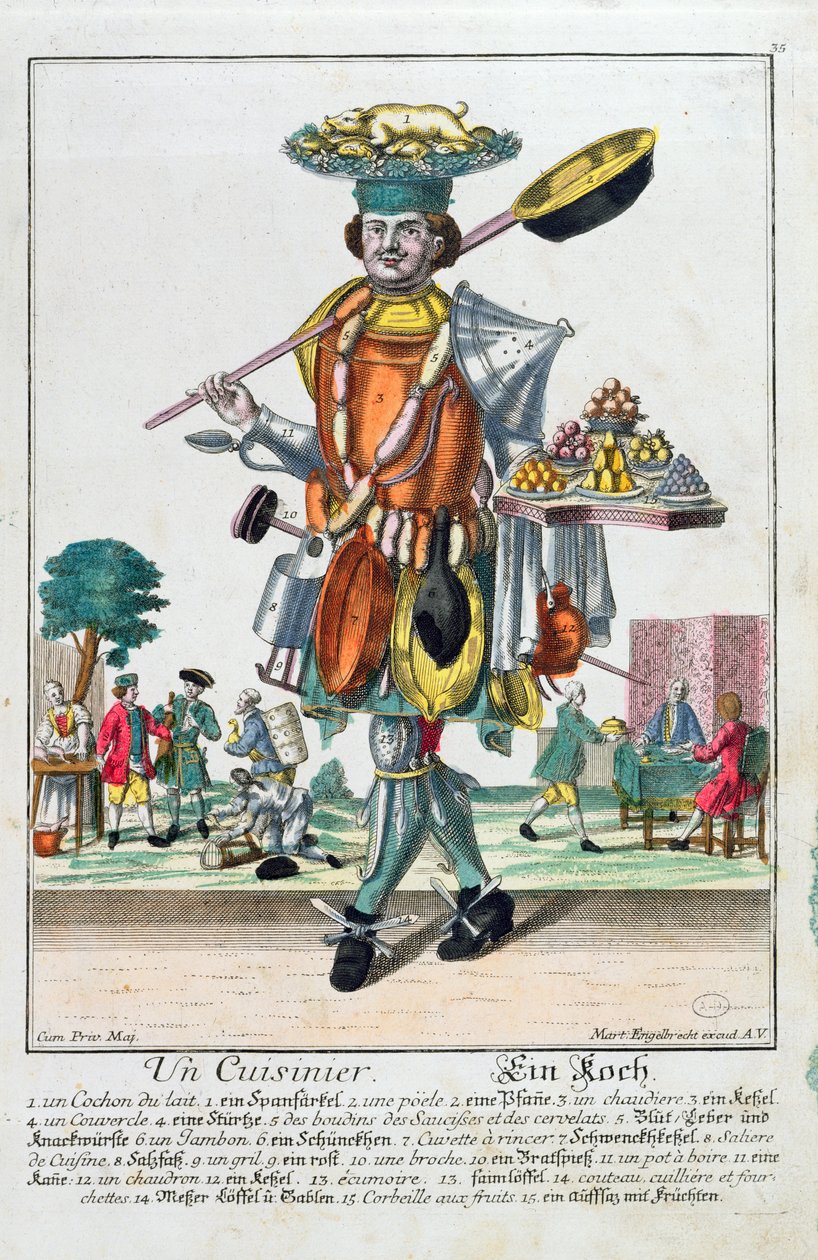 El Cocinero, c.1735 de Martin Engelbrecht