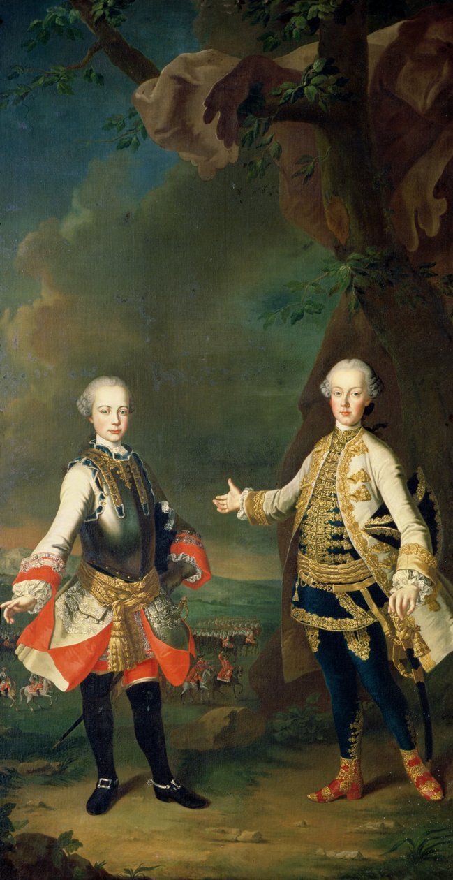 José y Leopoldo, hijos de Francisco I y María Teresa de Austria, luego José II y Leopoldo II de Martin II Mytens or Meytens
