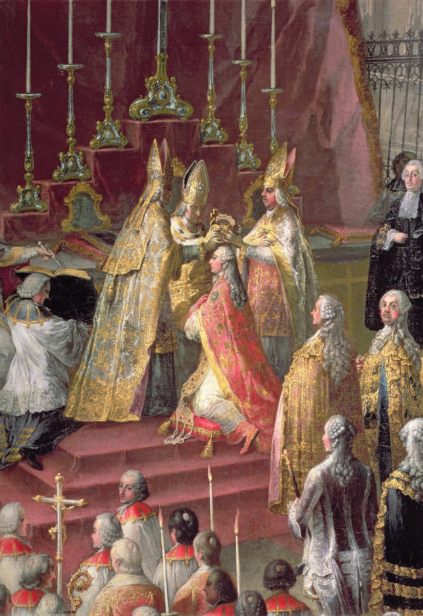 La coronación de José II (1741-90) como emperador de Alemania en la catedral de Frankfurt, 1764 (detalle) de Martin II Mytens or Meytens