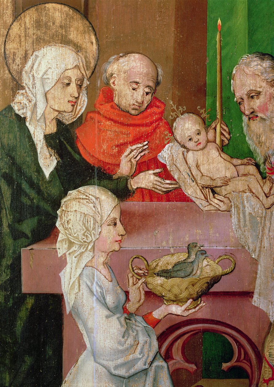 Detalle de la Presentación en el Templo, del Retablo de los Dominicos, c.1470-80 de Martin Schongauer