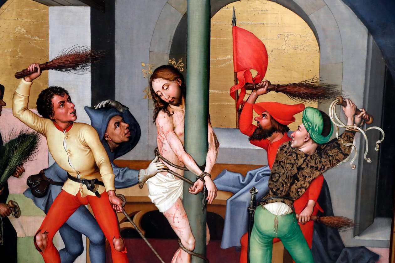 La pasión de Cristo, la flagelación de Martin Schongauer